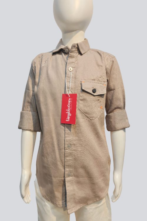 Classic Neutral-Tone Casual Shirt