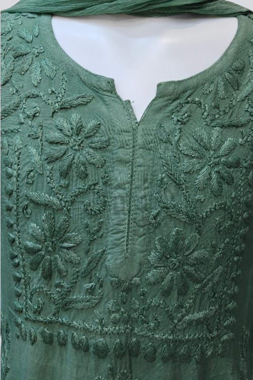 Emerald Green Chikankari Sharara Set