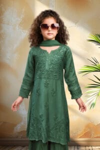 Emerald Green Chikankari Sharara Set