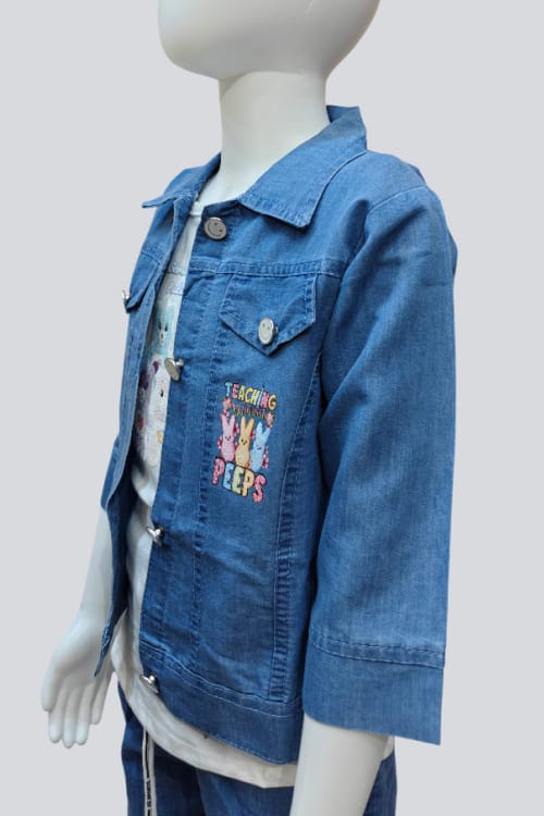 Trendy Denim Jacket & Cargo Co-ord Set