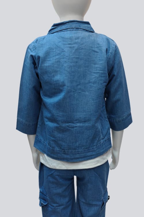 Trendy Denim Jacket & Cargo Co-ord Set