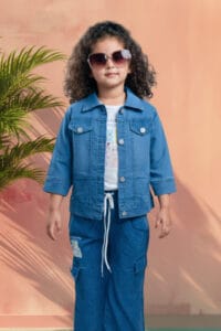 Trendy Denim Jacket & Cargo Co-ord Set