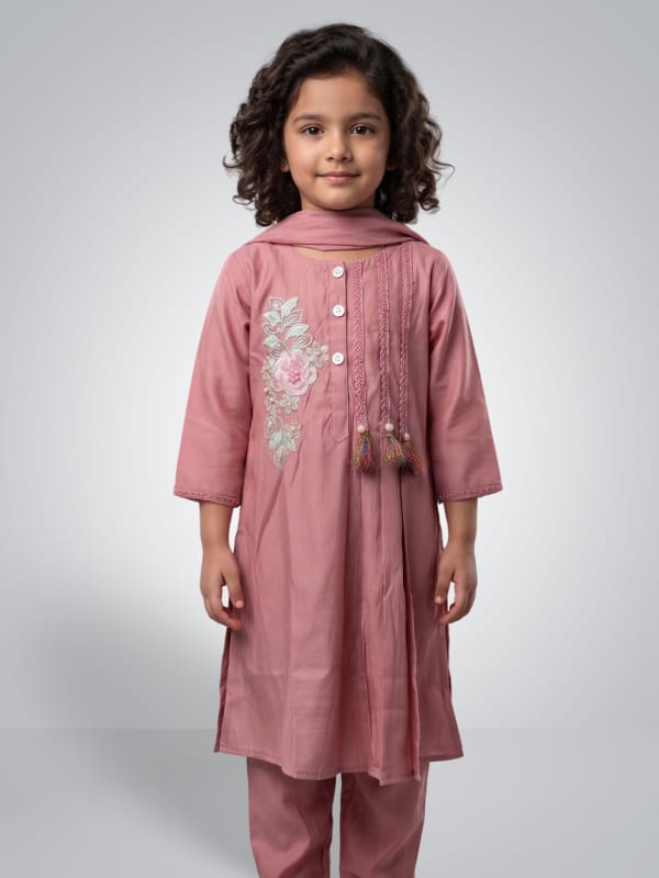 Rose Blush Ethnic Tunic Set