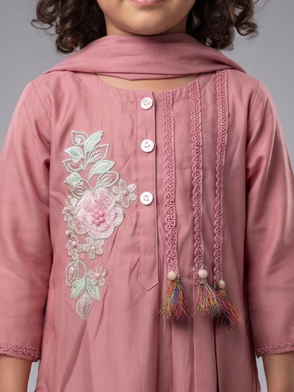 Rose Blush Ethnic Tunic Set