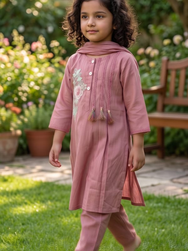 Rose Blush Ethnic Tunic Set