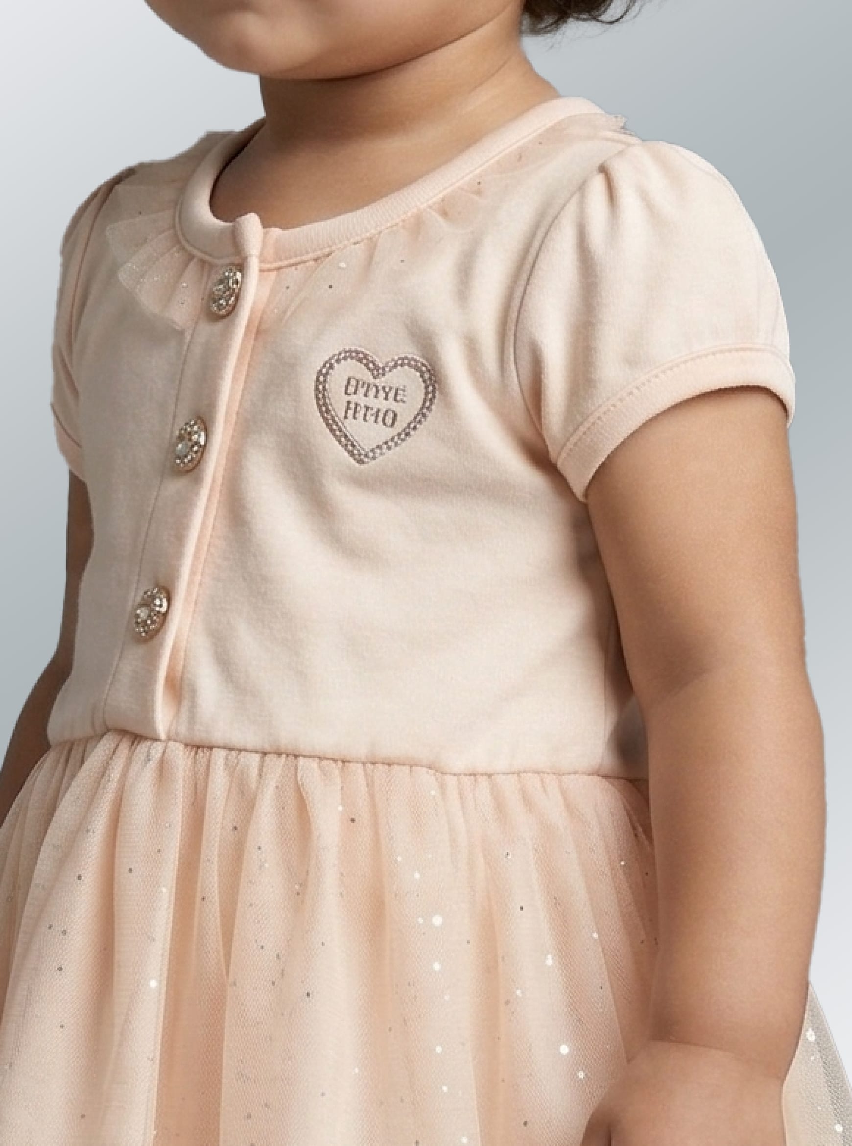 Peachy Sparkle Tulle Dress Set