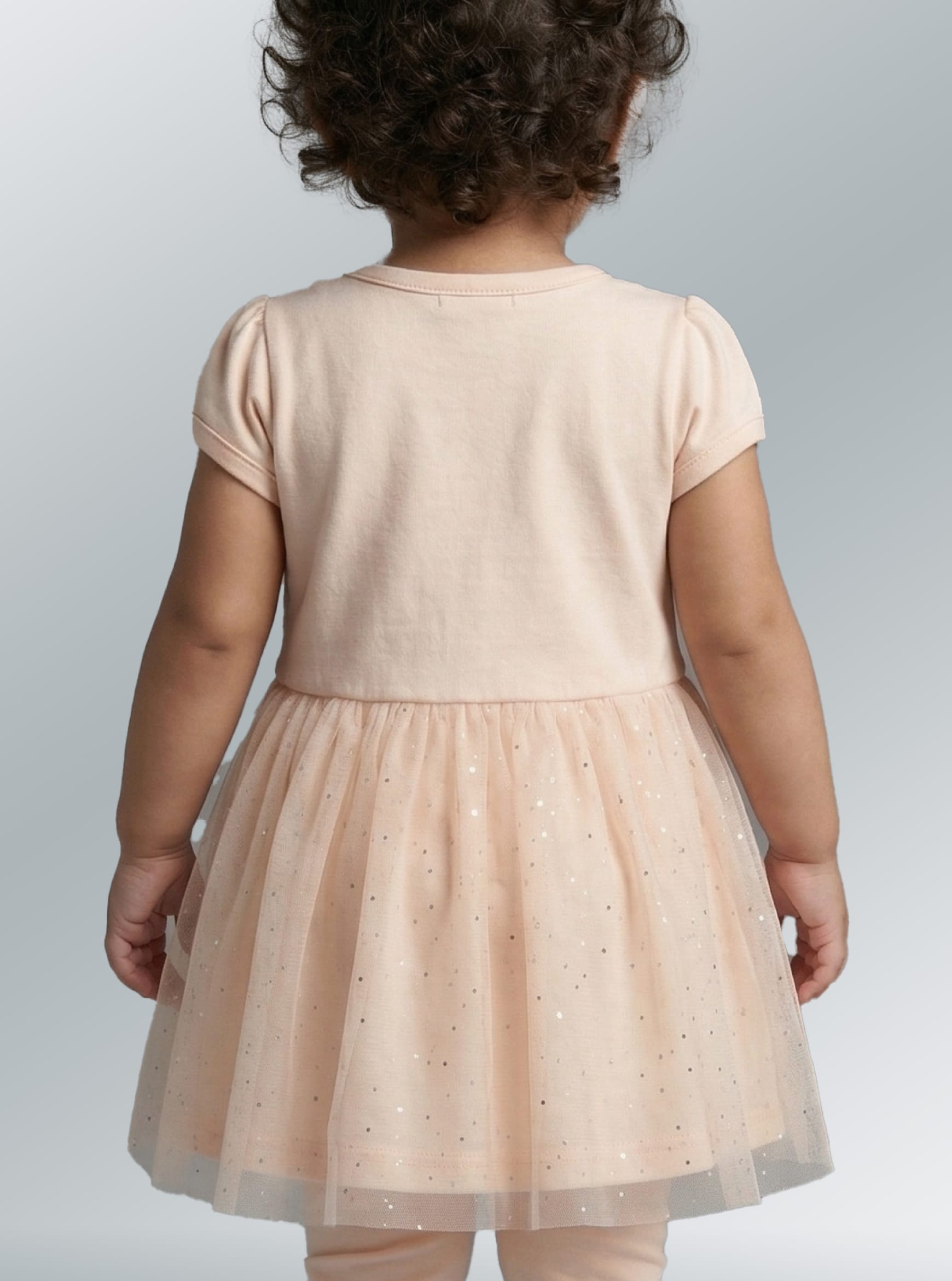 Peachy Sparkle Tulle Dress Set