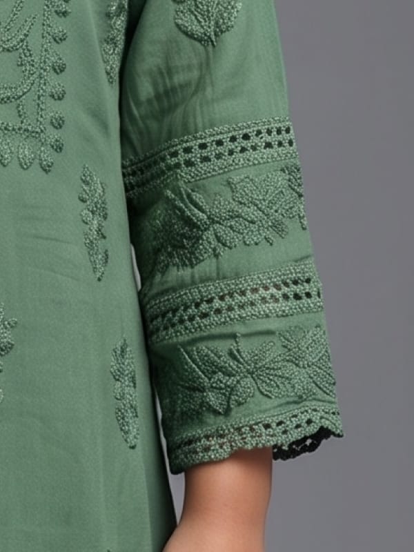 Sage Green Chikankari Sharara Set