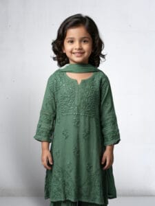 Sage Green Chikankari Sharara Set