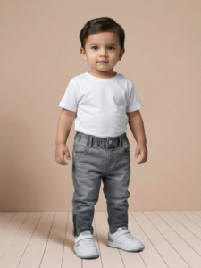 Boys Grey Moto Detail Denim Jeans
