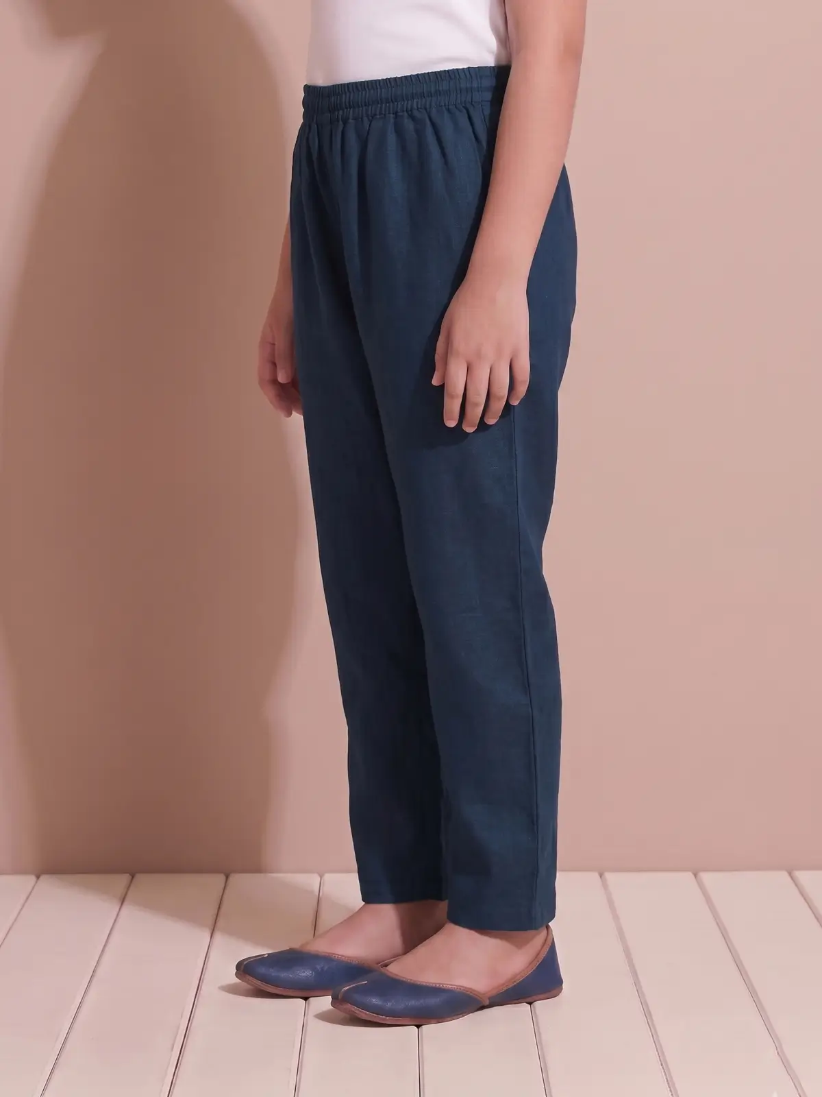 Deep Blue Pakistani Style Embroidered Kurta with Matching Salwar Set