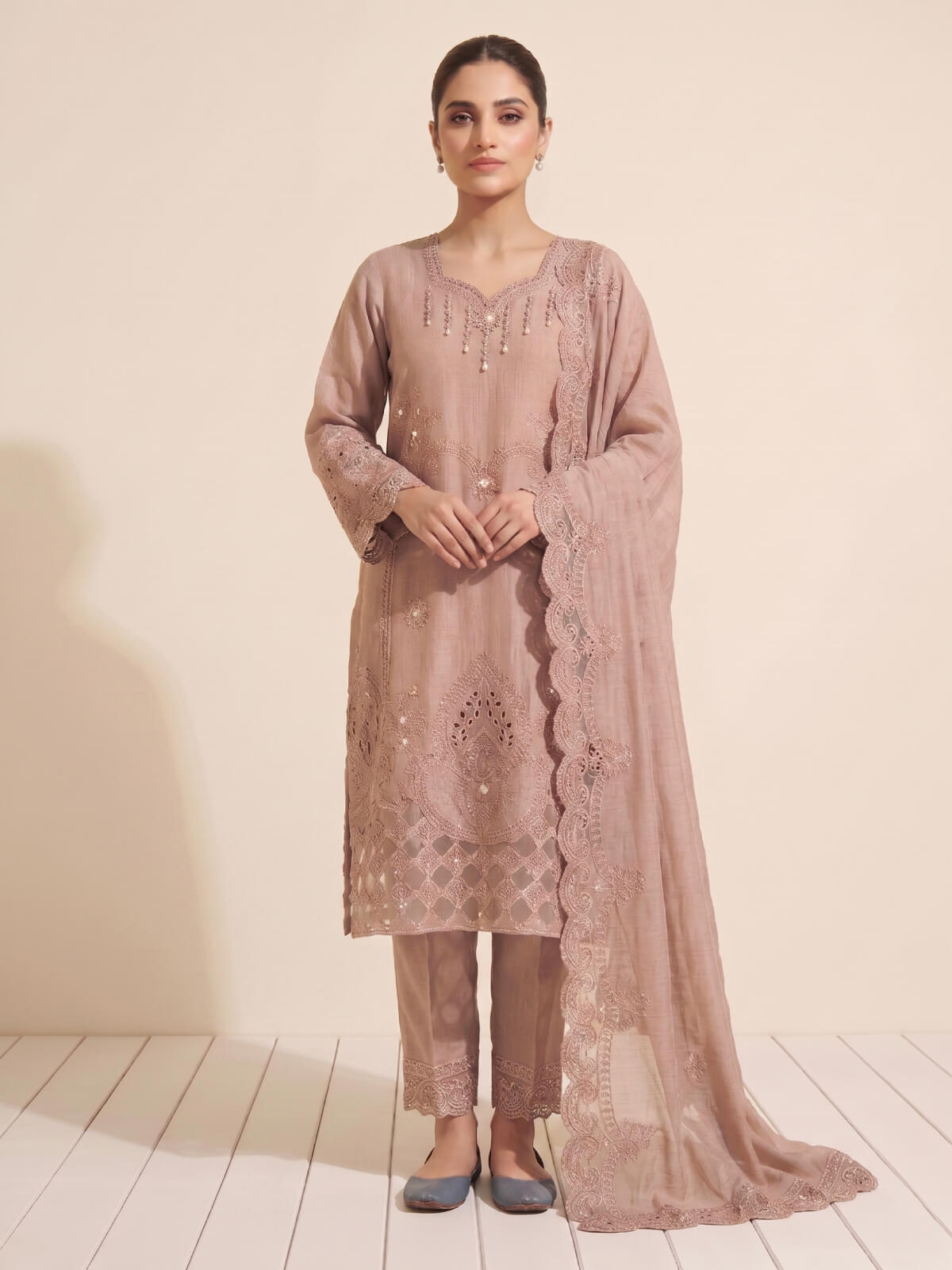 Elegance Pakistani Embroidered Salwar Kameez Set
