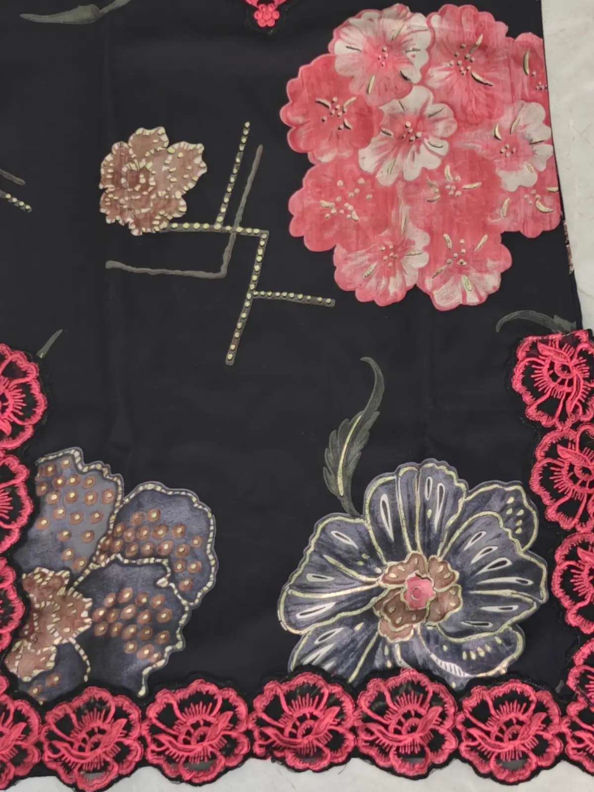 Kids Black Embroidered Linen Pakistani Style Kurta Set