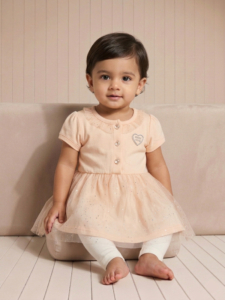 Peachy Sparkle Tulle Dress Set
