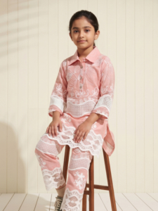 Rose Blush Lace Trimmed Tunic Set